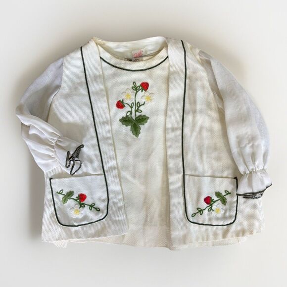 Ruth Of Carolina Dress Girls 12 Months Vintage 70s Matching Set Strawberries - Picture 1 of 16